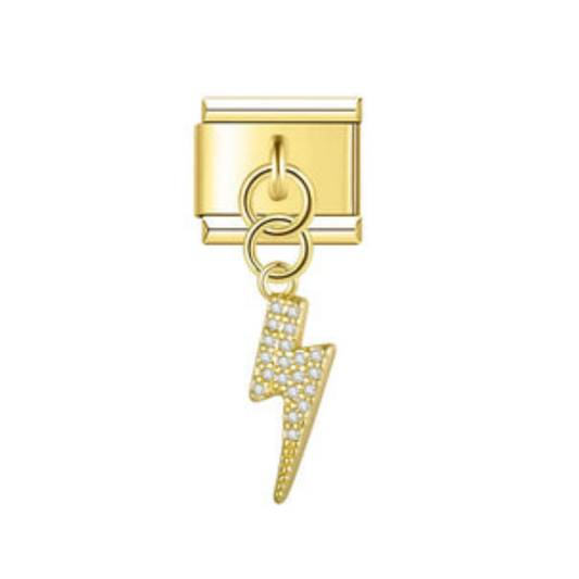 Charm Colgante Rayo de Energía Dorado
